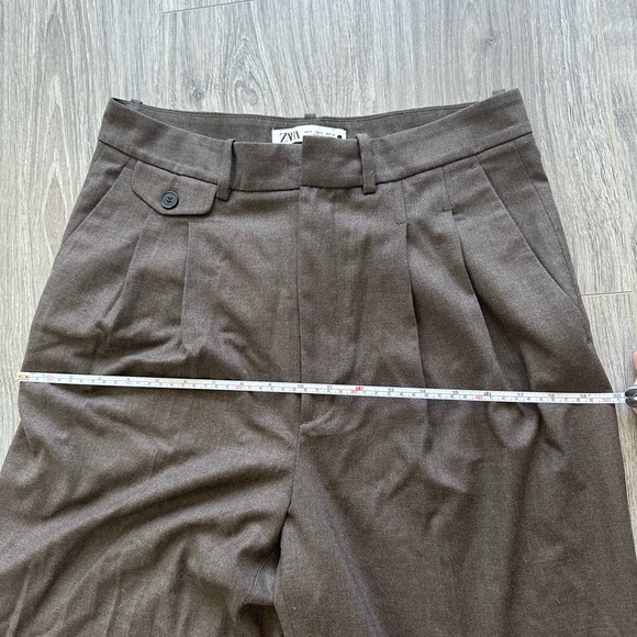NWOT Zara Cropped Dad Pants in Brown | SIZE SMALL - Picture 3 of 7